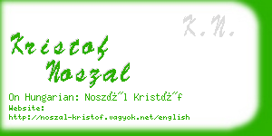 kristof noszal business card